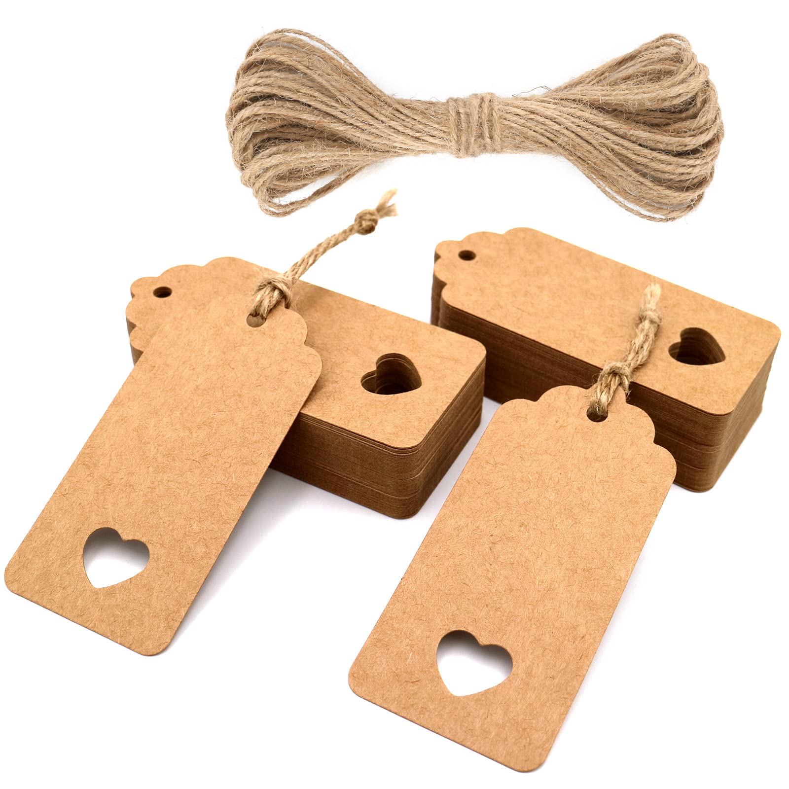JijAcraft 100 Etichette Regalo In Carta Kraft "Schön Dass Du Da Bist" 6 Cm Con Corda Di Iuta
