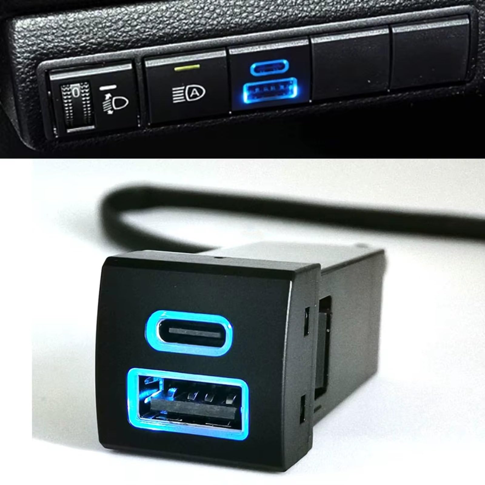 Console Centrale Porta USB Compatibile Con Toyota Per Highlander Per Camry Doppio Telefono Per Auto Per Presa Ricarica QC3.0 Tipo C PD Ricambi Auto