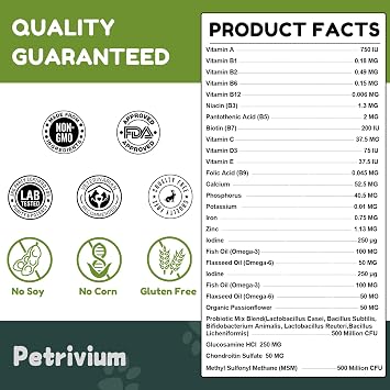 Dog Multivitamin Chewable with Glucosamine & MSM, Omegas 3 & 6, Probiotics, Dog Vitamins and Supplements for Hip & Joint Health, Skin & Coat, Immune Boost & Overall Health 120 Soft Chews