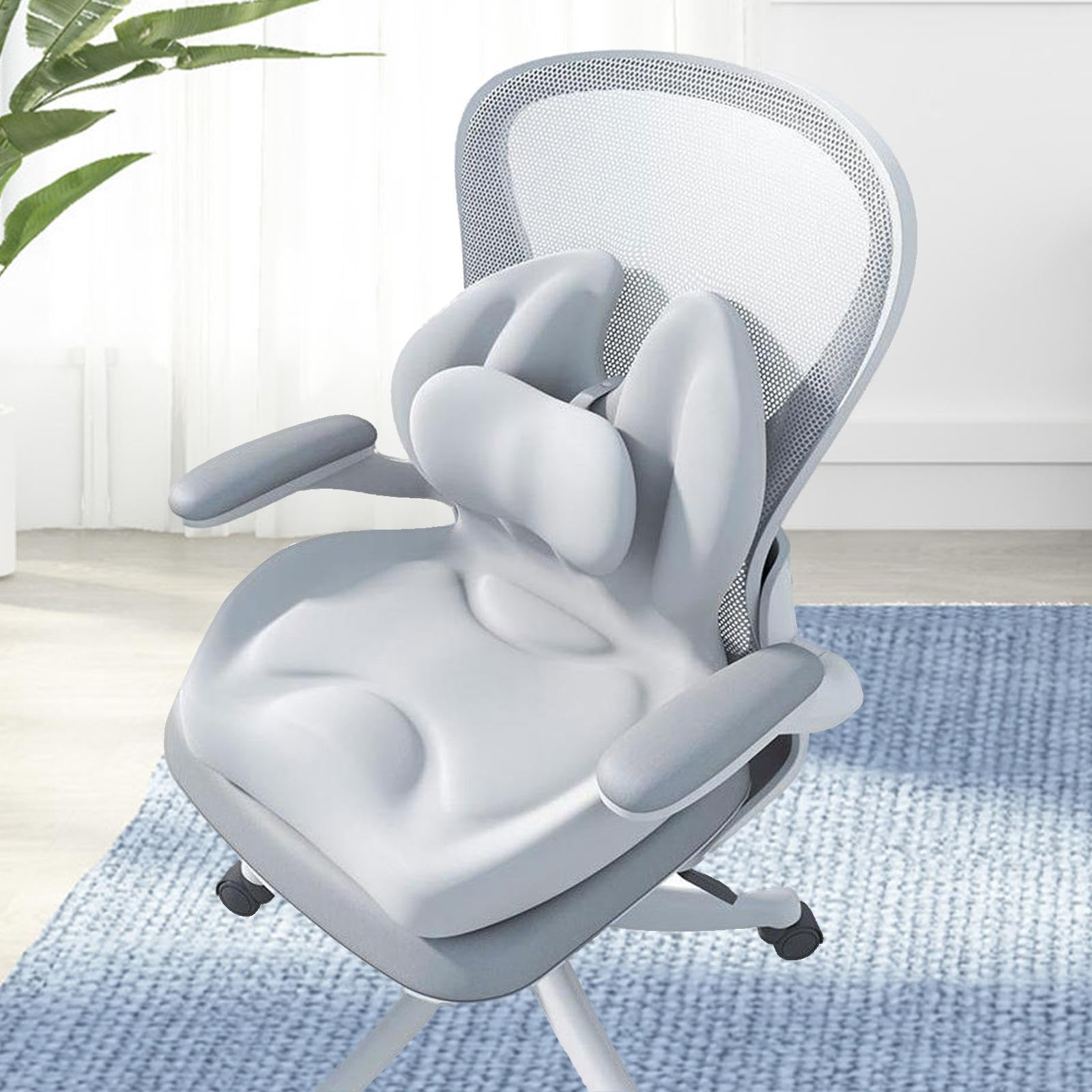 Sharplace Cuscino Sedile in Memory Foam Cuscino Lombare Versatile Morbido Comodo Coperchio Rimovibile di Supporto Posteriore per sedili Auto, Grigio