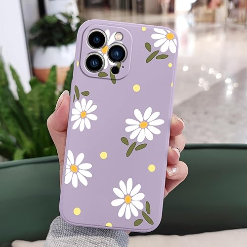 Miniatura 3 de Funda para iPhone 13 Pro, diseño de flores, mariposa, lindo diseño de astronauta, forro de microfibra suave, funda delgada de silicona líquida para