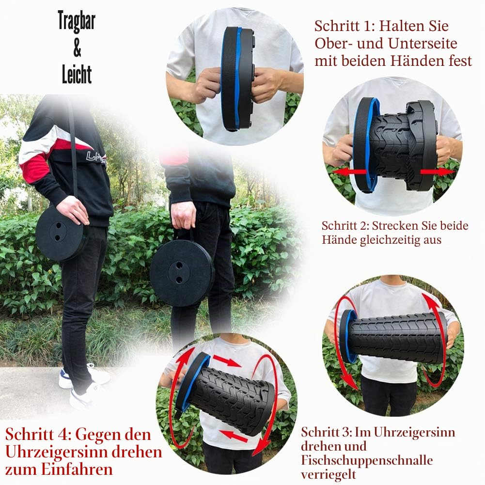 Tragbarer Klapphocker, Zweiten Generation Mini Teleskophocker Leichte Campinghocker für Outdoor Camping Angeln BBQ Drinnen Küche, Belastung 397 lb (L-schwarz)