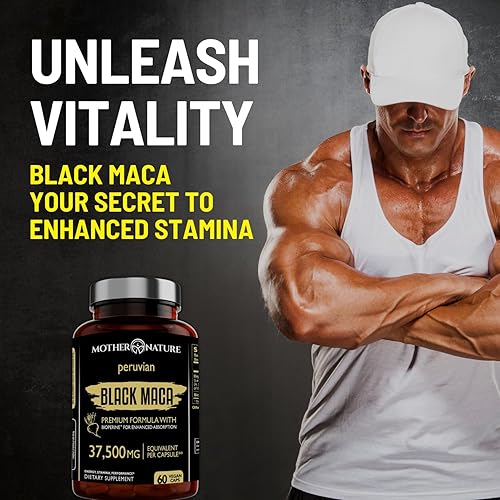 Miniatura 6 de Mother Nature - Cápsulas de raíz de maca negra peruana de alta potencia orgánica de alta potencia para hombres, 100% pura Maca Peruana 501 extracto