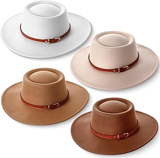 Felt Hats for Women Wide Brim Felt with Belt Buckle Vintage Panama Boho ...
