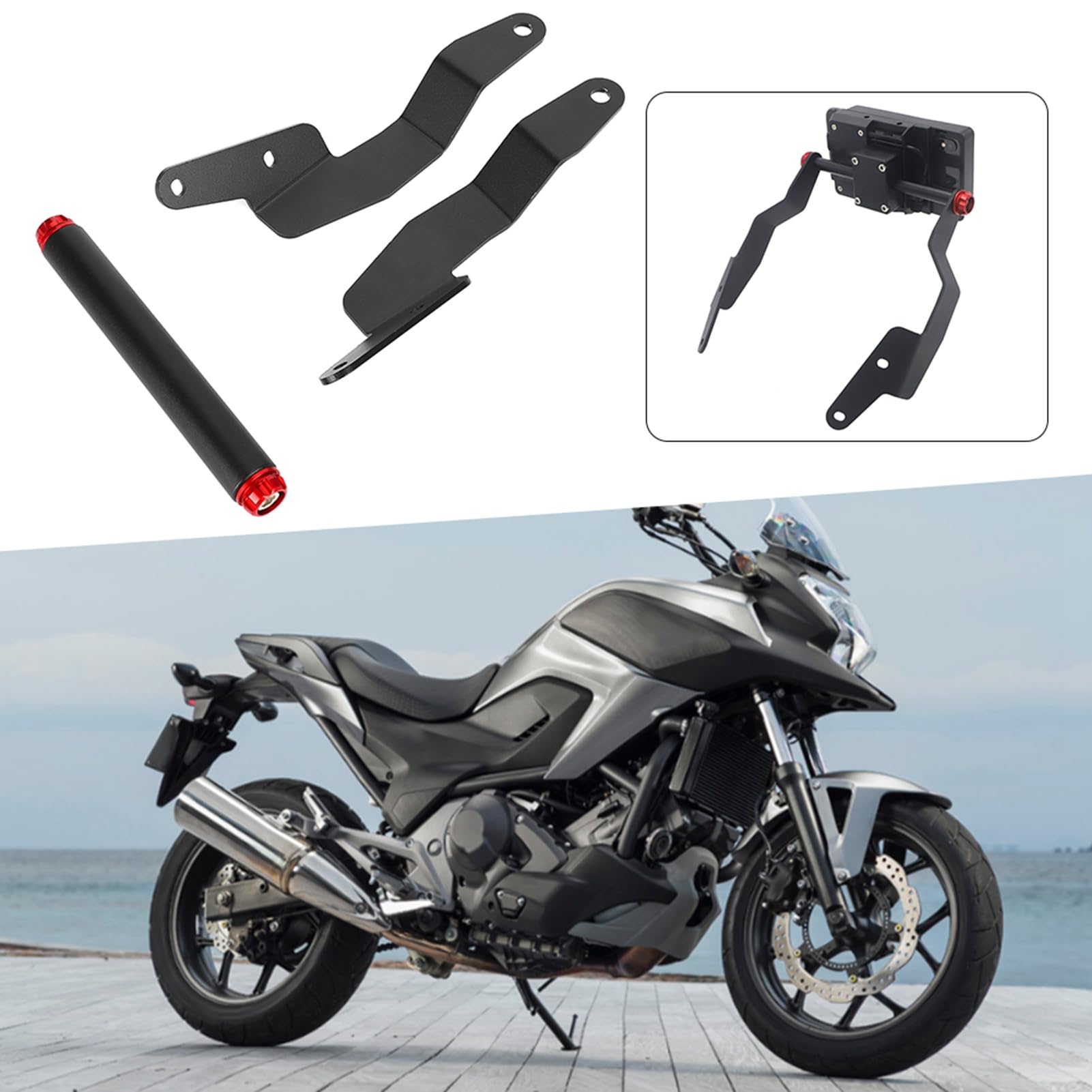Yctze Soporte de navegación, Soporte de navegación para Motocicleta, Soporte para GPS, Barra Frontal, Soporte para teléfono, Accesorio para NC750X NC700X