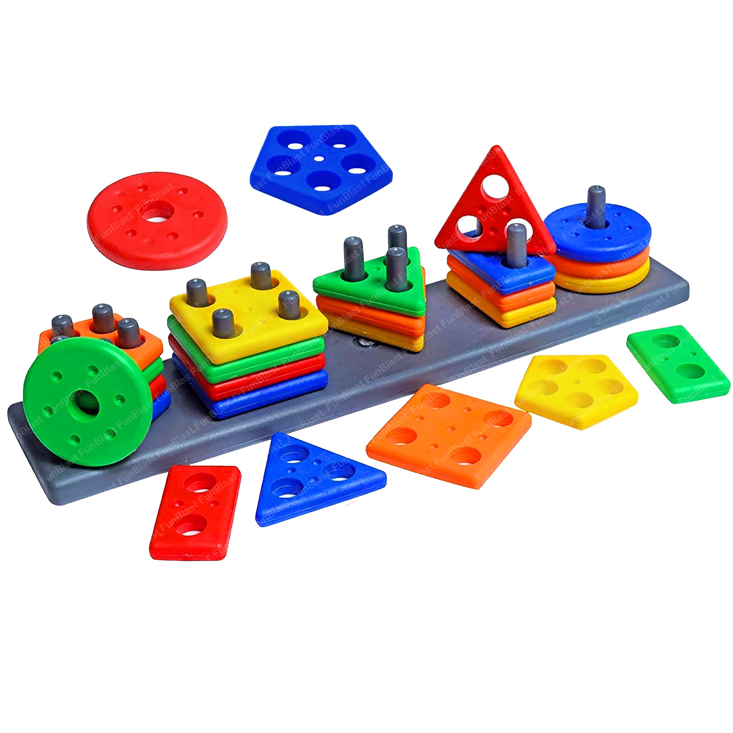 FunBlast Shape Sorting Toys, Stacking Sorter Toys for Kids, Colourful Plastic Shapes Puzzles, Column Matching Geometry Shapes Blocks for Kids, Boys Sorter Puzzle for Kids (B0CKHSLK39) Amazon Price History, Amazon Price Tracker