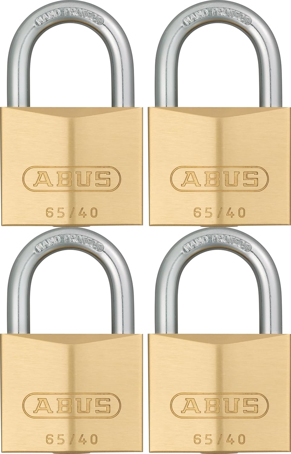ABUS 65/40 Brass Padlock Quad Pack