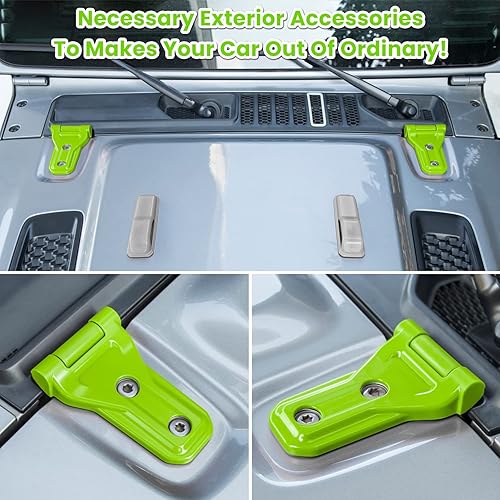 Miniatura 3 de Cubierta de bisagra del capó del motor delantero, accesorios exteriores de decoración para Jeep Wrangler JL JLU Unlimited Sports Freedom Sahara