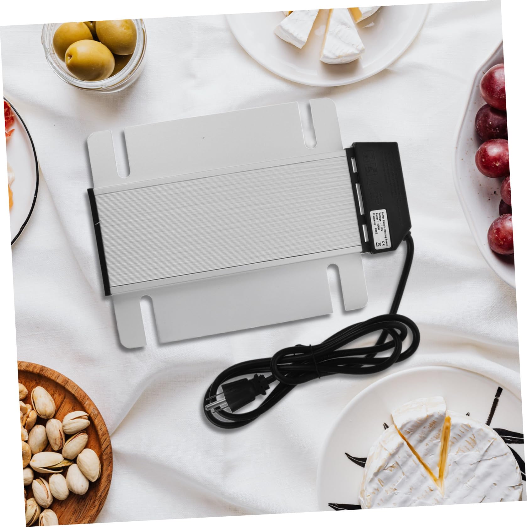 OUNONA Chafing Dish électrique rectangulaire en Acier Inoxydable avec Fonction de réchauffement, Plaque chauffante pour Buffet, Parfait pour dîners et Cuisine