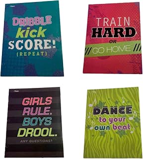 Girls Sports Deluxe 4 Folder Set (Girls Rule, Dance to Your Own Beat, Dribble Kick Score, Train Hard or Go Home)