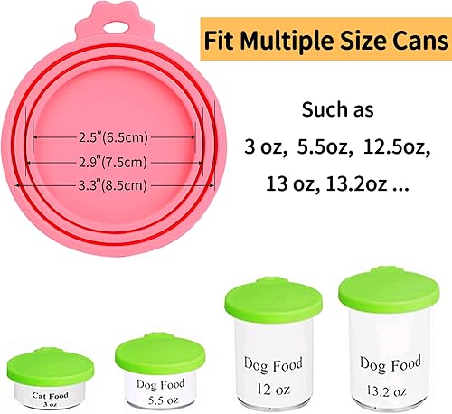 Miniatura 8 de Lydia's Deal Paquete de 2 fundas universales de silicona para latas de comida para perros y gatos, se adapta a la mayoría de latas de comida de