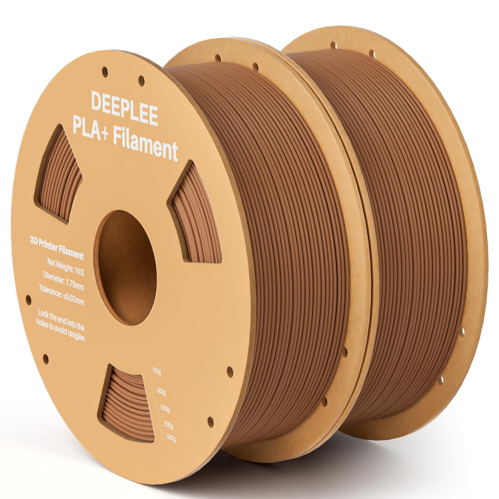 Photo 1 of *** 1 PACK *** DEEPLEE PLA+ 1.75mm 3D Printer Filament, PLA Plus with Dimensional Accuracy +/- 0.02mm, Higher Strength and Toughness, Neatly Wound, No Clogging, Fits for Most FDM 3D Printers, 2 Pack 1kg Brown