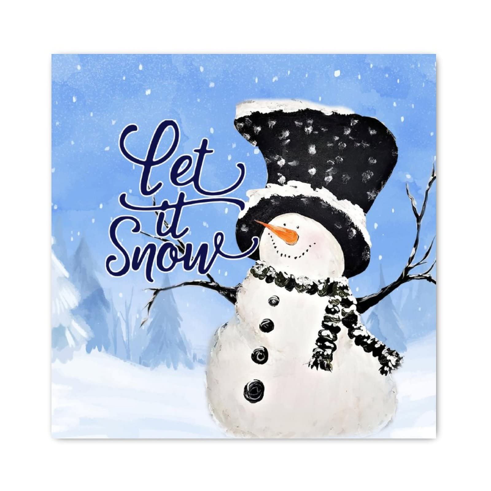 Panneau en bois Noël Let It Snow décoration murale haut de gamme pour intérieur chic
