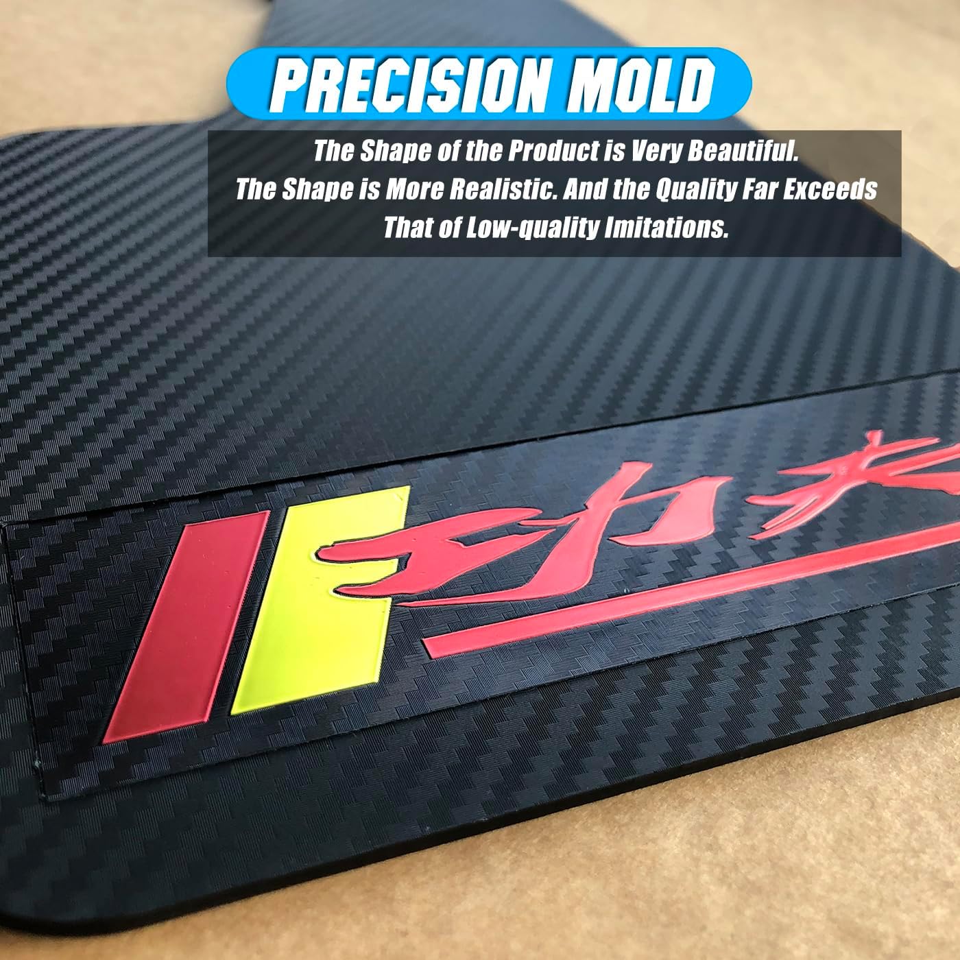 Universal Mud Flaps Fits Most SUVs/MPVs, Not Full-Size SUVs- Standard Size 4-Piece Hard Rubber Fenders Splash Guards Set, Carbon Fiber Pattern Mudflaps, Dirt/Slush Protection - with Logo Kong
