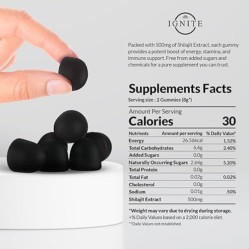 Miniatura 6 de Paquete de gomitas Shilajit y gomitas de 4000 mg, energía natural, fuerza y bienestar con Shilajit puro del Himalaya, vegano, sin azúcar y listas