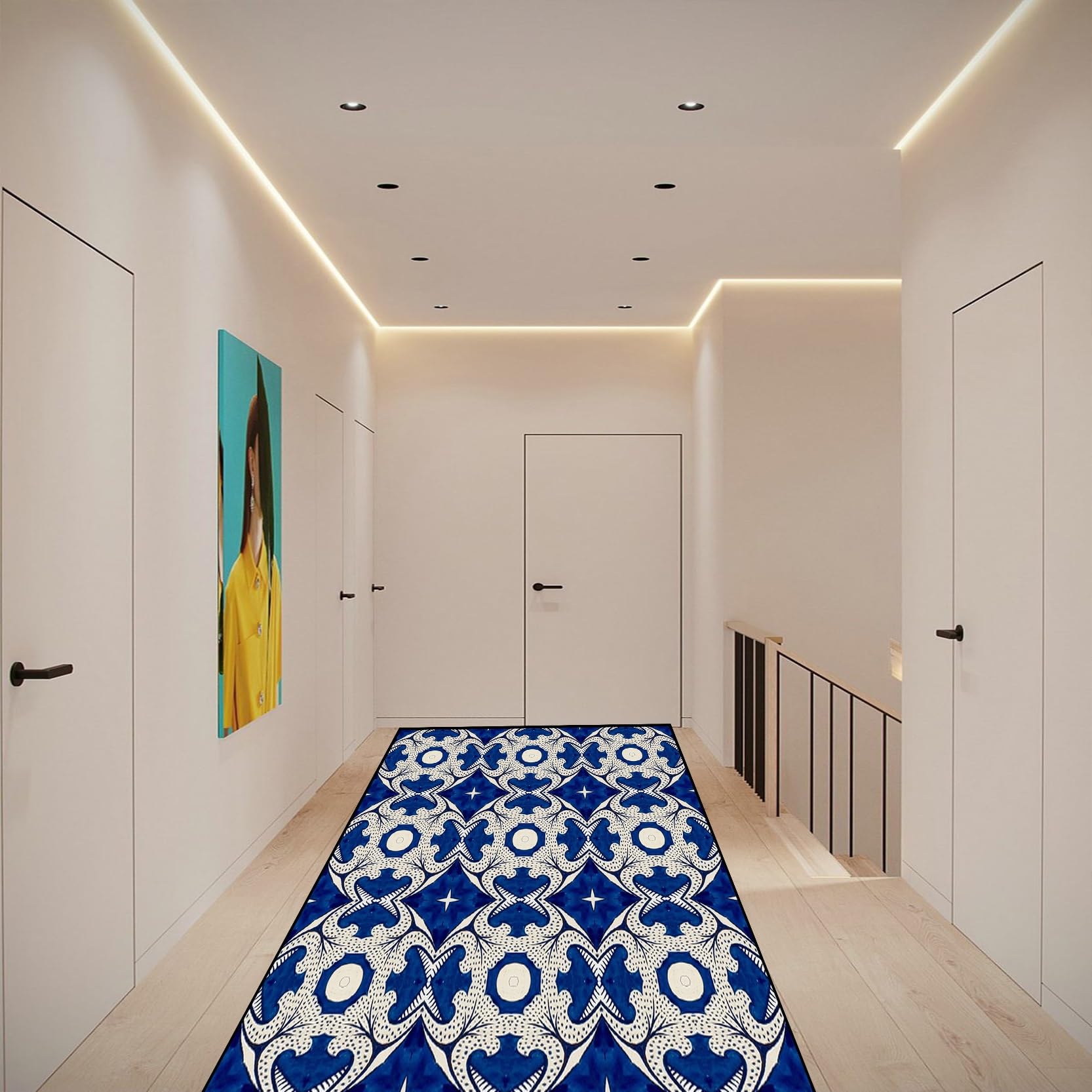 Tapis entree interieur long 80x190 cm lavable pour une maison accueillante
