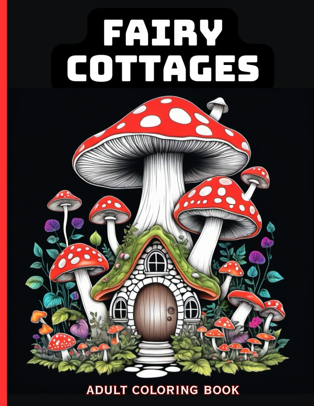 Fairy Cottages: fun adult coloring book of fairy cottages with beautiful surroundings