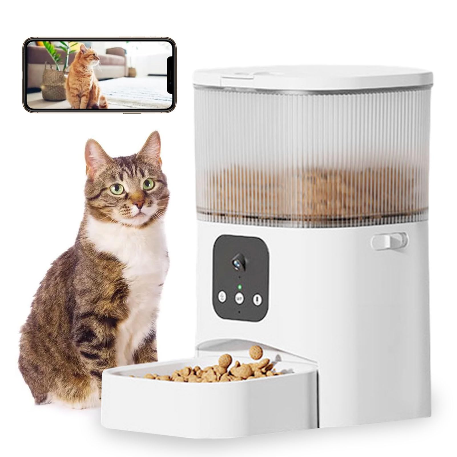 TDOO Automatic Pet Food Dispenser With 1080P Camera, 3.5L Capacity, Remote APP Control, 2.5G WiFi Support - for Cats and Dogs