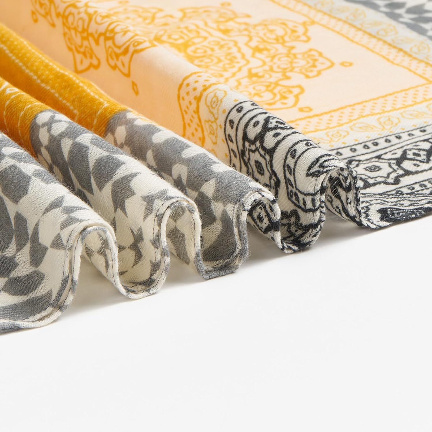 Lightweight Scarves Floral Cotton Scarf for Women Fashion Shawl Wraps Thin Fall Winter Neck Scarves - Image 4