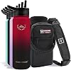 NATURE PIONEOR Insulated Water Bottles with Straw - 24oz Stainless Steel Vacuum Bottle with HolderCarrierSleeve - Reusable 188 Food Grade 24 oz Water Jug