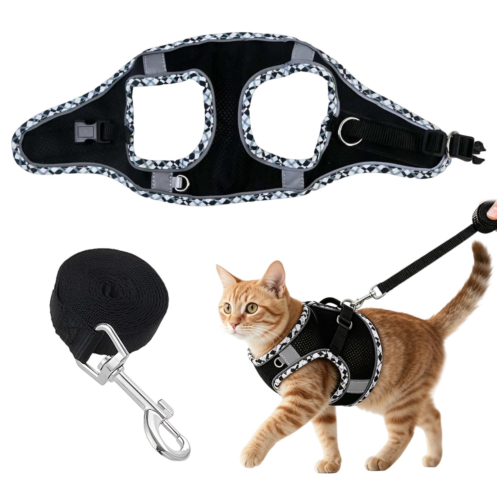 Cat Harness and Lead Set Escape Proof Adjustable Kitten Harness and Leash