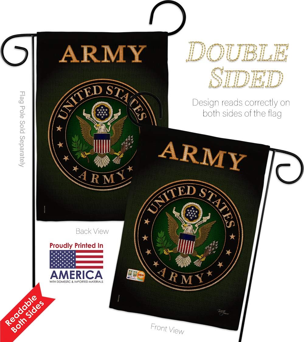 Army Burlap Garden Flag Armed Forces Rangers United State American Military Veteran Retire Official Small Decorative Gift Yard House Banner Double-Sided Made In USA 13 X 18.5