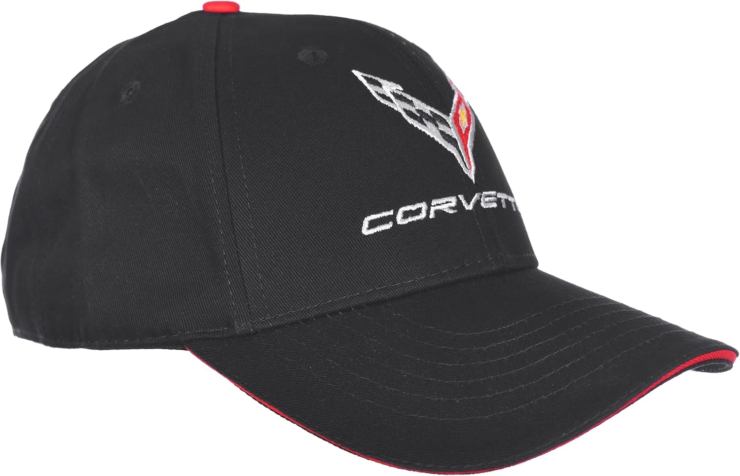 JH DESIGN GROUP Men's Chevy Corvette C8 Logo Cap Adjustable Black Hat - Image 4