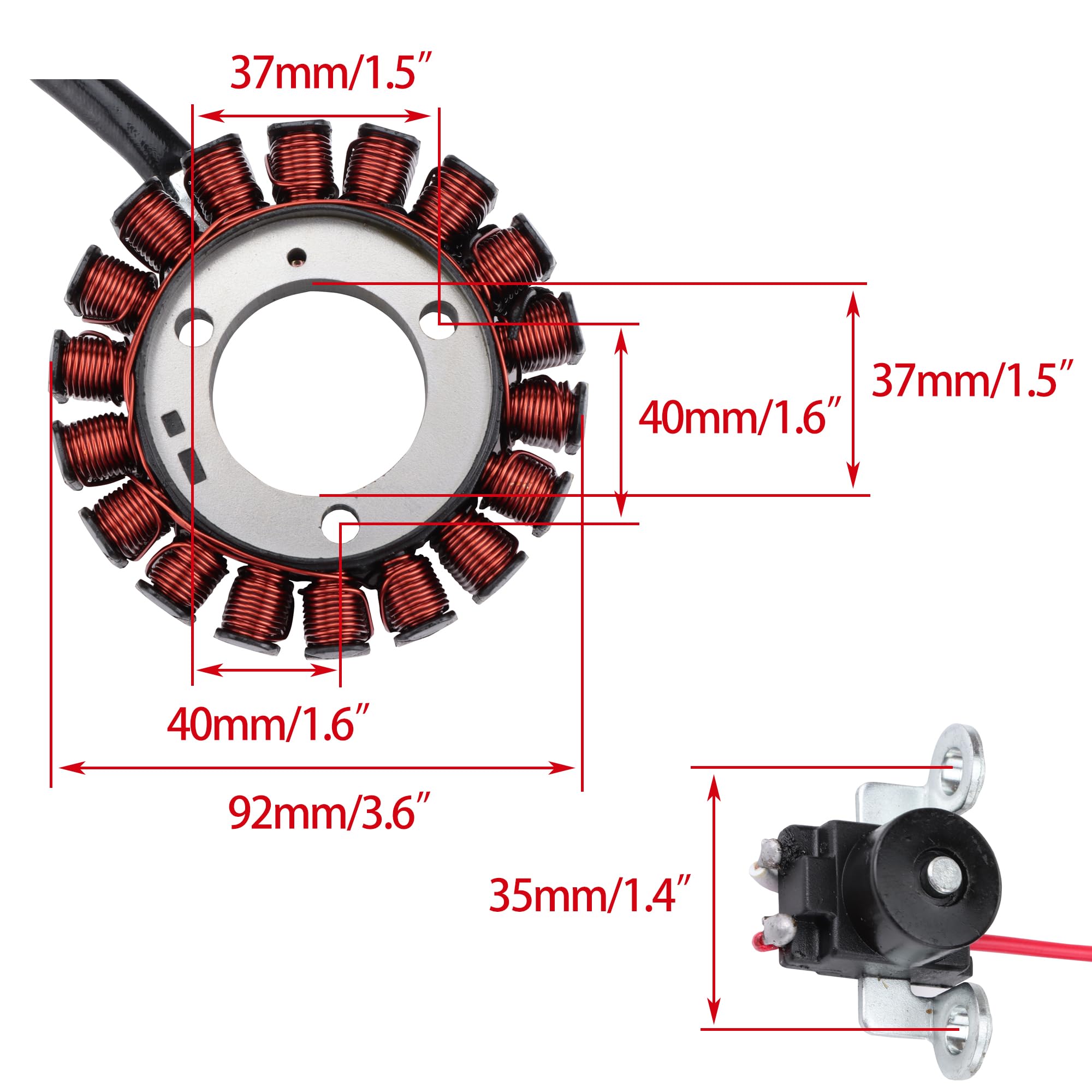 WOOSTAR 18 Bobinas 5 Cable Estator Magneto Reemplazo para YZF-R15 YZF-R125 MT125 WR125 YZF R125 YZF-R YZF R 125 FZ150 Motocicletas