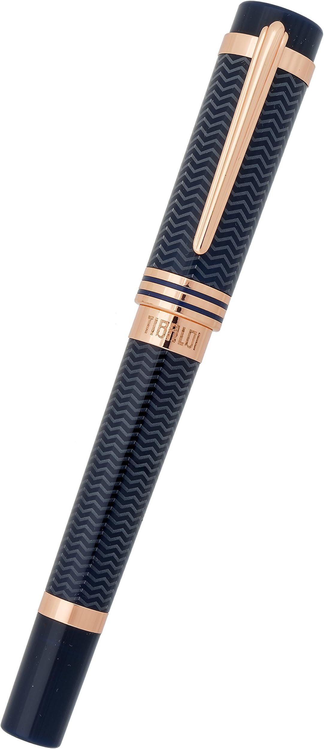 TIBALDI by Montegrappa New York Rollerball Blue Rose Gold Plated Pen TP026-RBBL-RG