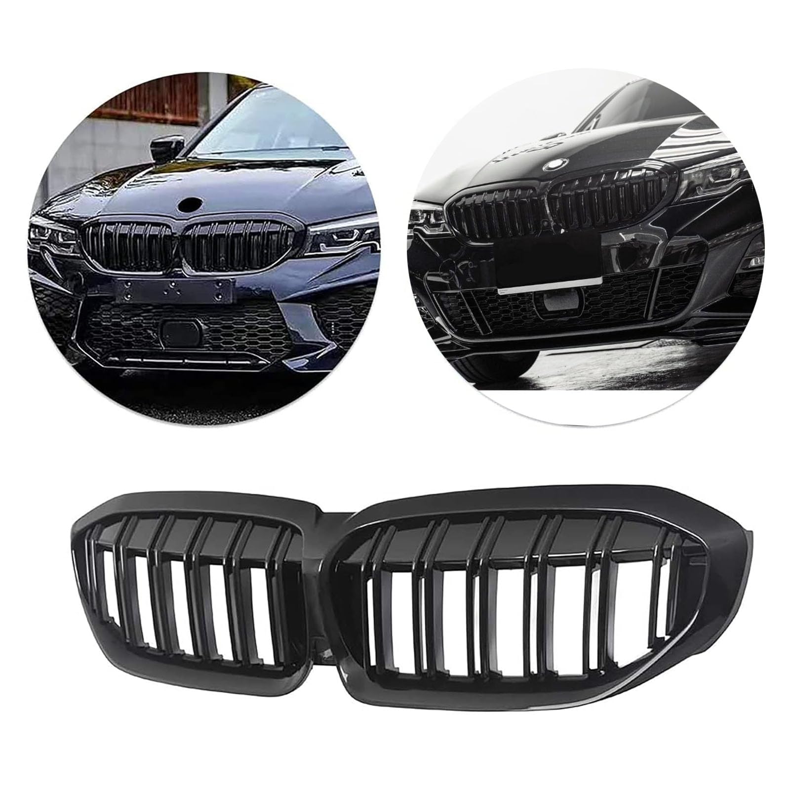 Griglia Radiatore per BMW Serie 3 G20 G21 Grill Nero Rene Sport Anteriore Doppia Griglia 2019 2020 2021 Plastica ABS