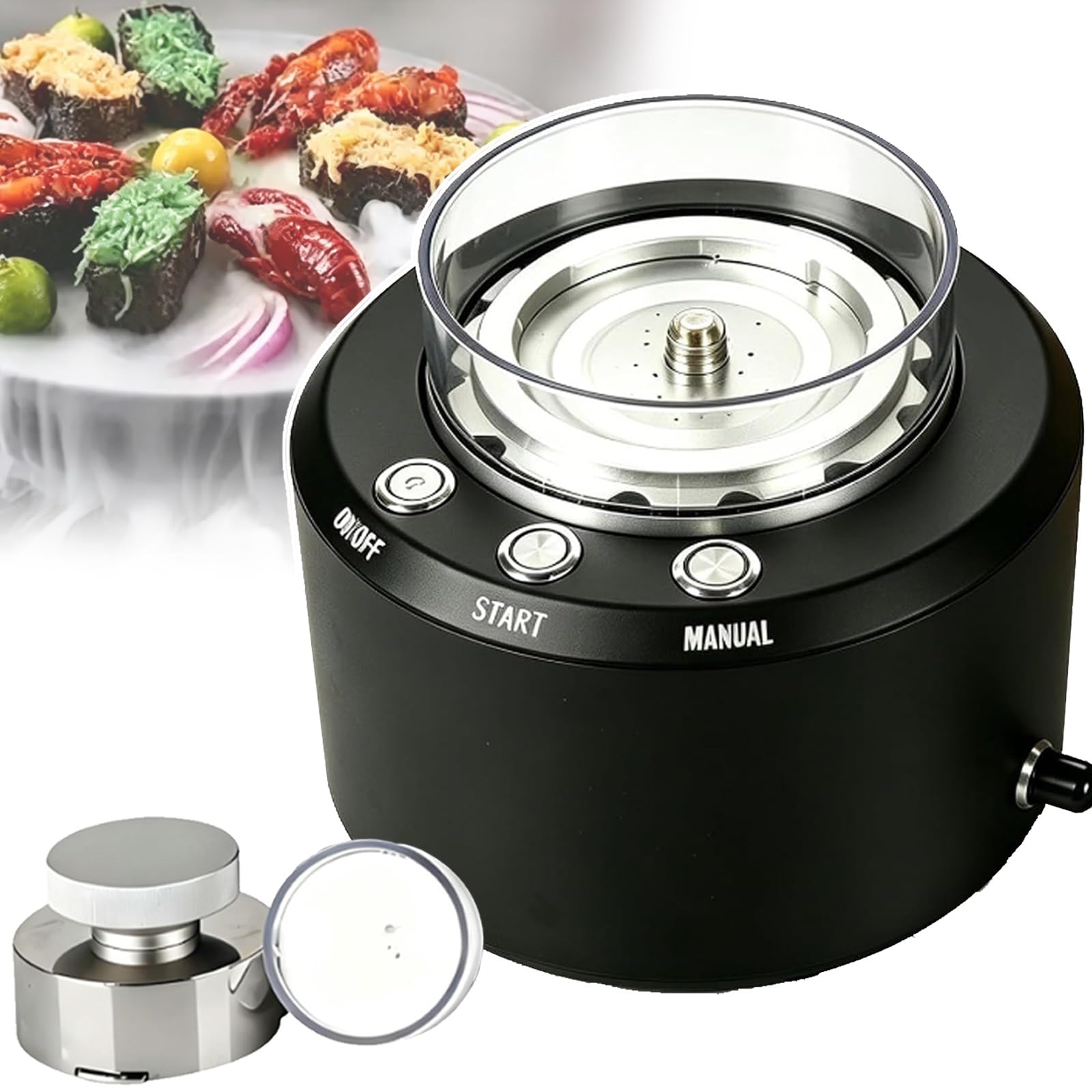 XNXYSMKJ 20W Dry Ice Maker & Fast Glass Chiller, aluminum alloy material, for Cocktail Drinks, Party Desserts &Bar Smoke, Effects, Restaurants, Nightclubs