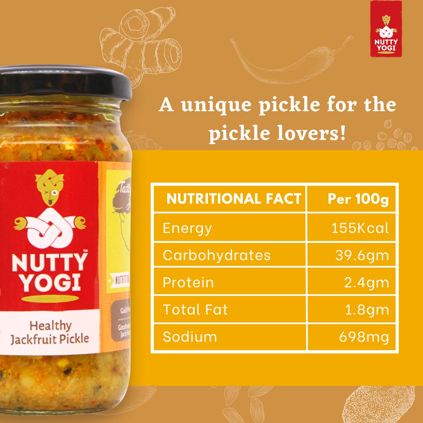 Nutty Yogi Healthy Jackfruit Pickle, 200g Pack of 2 4