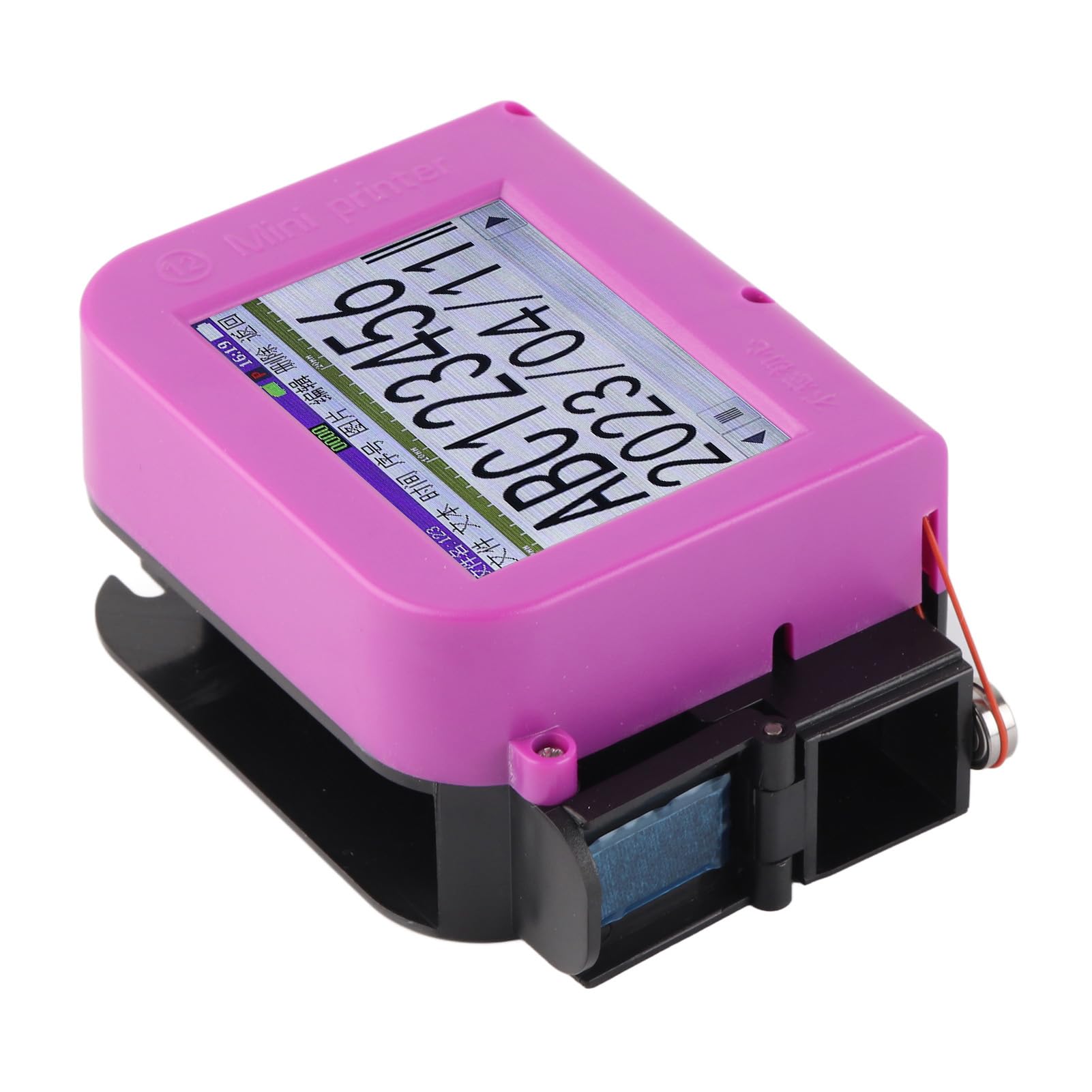 Fafeicy Impresora de Inyección de Tinta Portátil DP19, Pantalla Táctil LED, 20W, Altura de Impresión 12,7mm, Batería 1200mAh