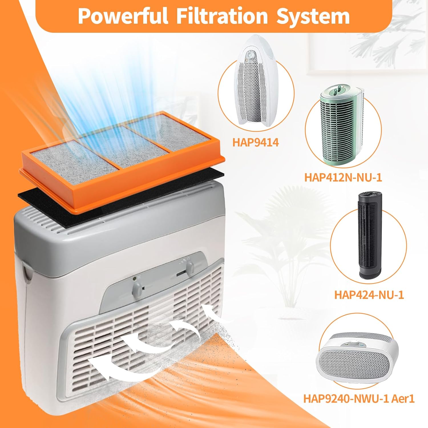 DerBlue 8pcs Smoke Grabber Filter Replacement Filters Compatible with Holmes AER1 Filter,Replacement 30AS-U4R,3-in-1 Activated Carbon Air Filter - Image 5