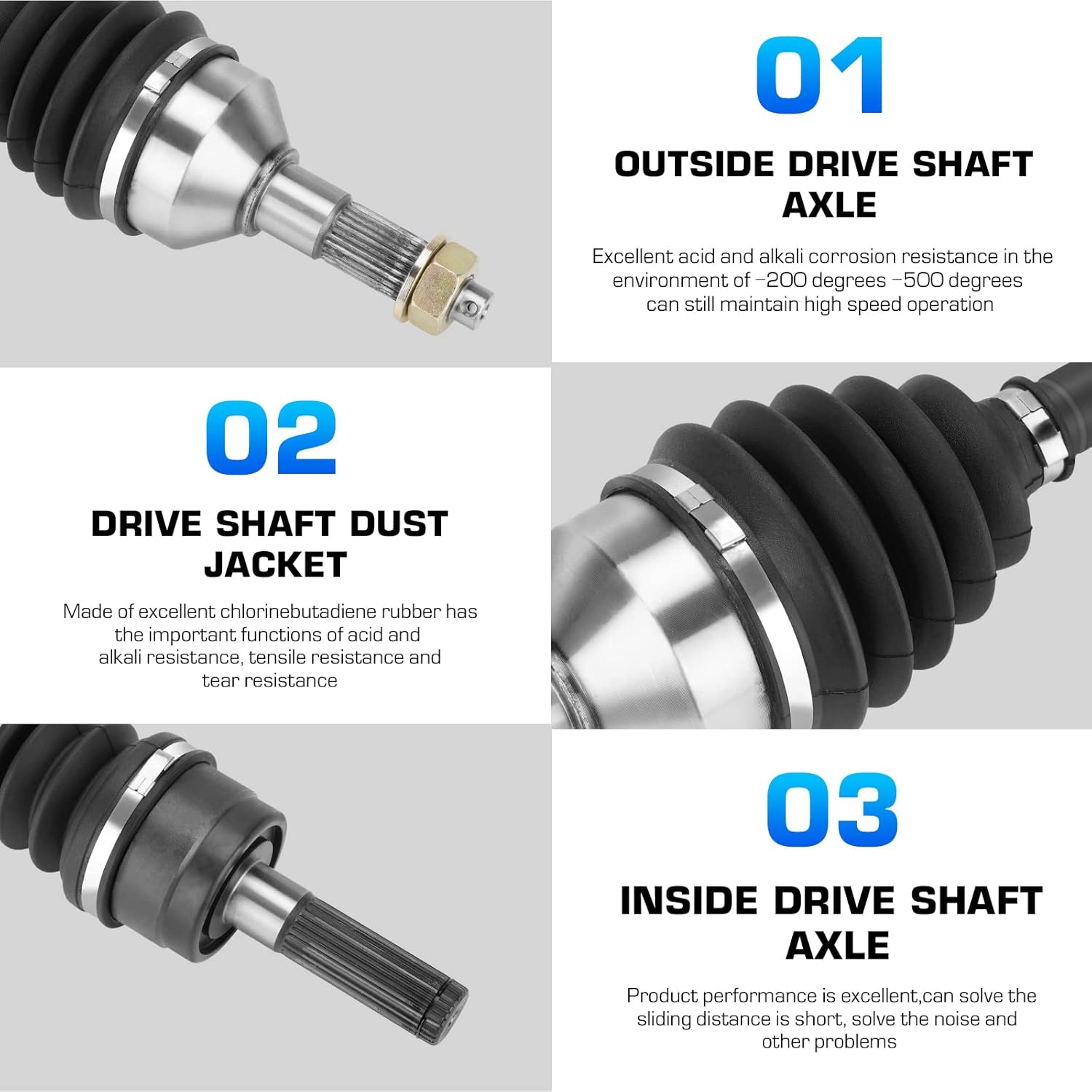 Front Left CV Axle for 2014+ Kawasaki Teryx 4 800/800, 2012-2013 Kawasaki Teryx 4 750, Replace for 59266-0047 59266-0707