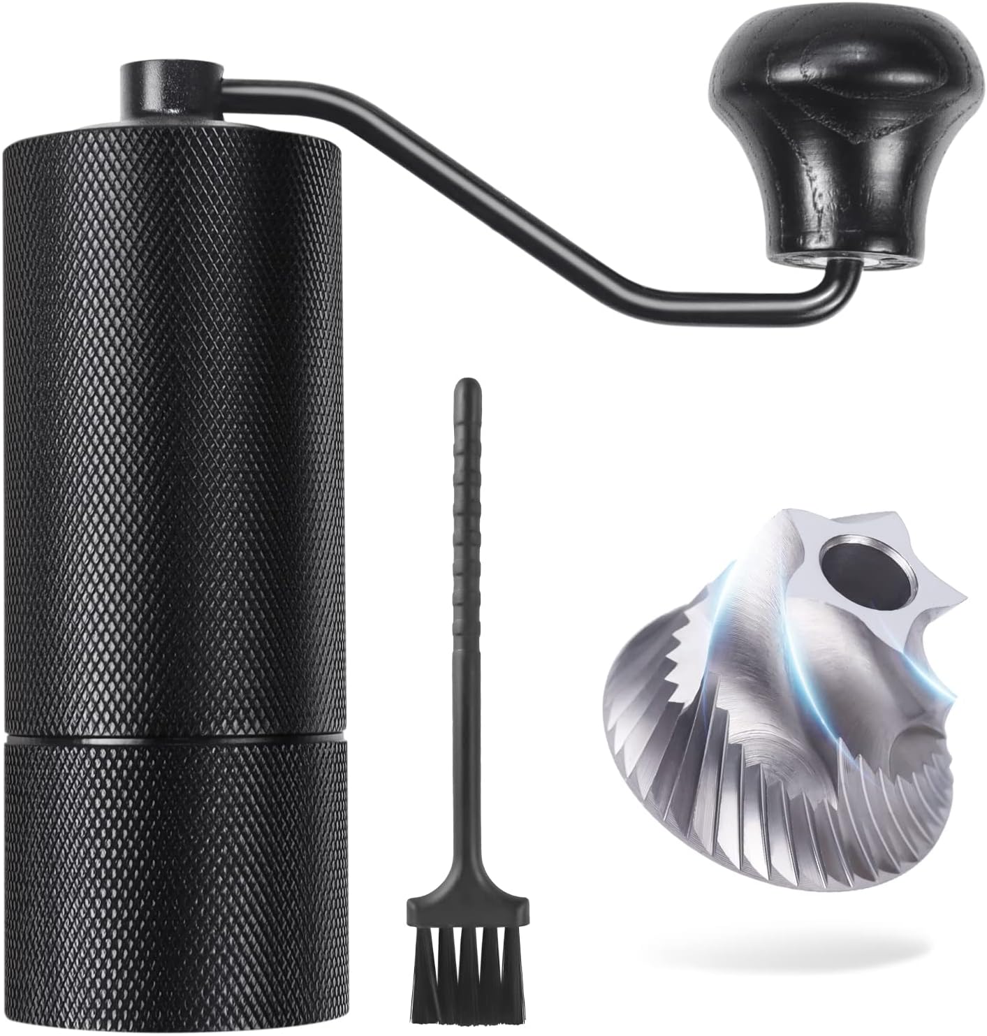 Azontion Coffee Grinder Manual CG30, 38mm Tiger Shark 420 SUS CNC Steel