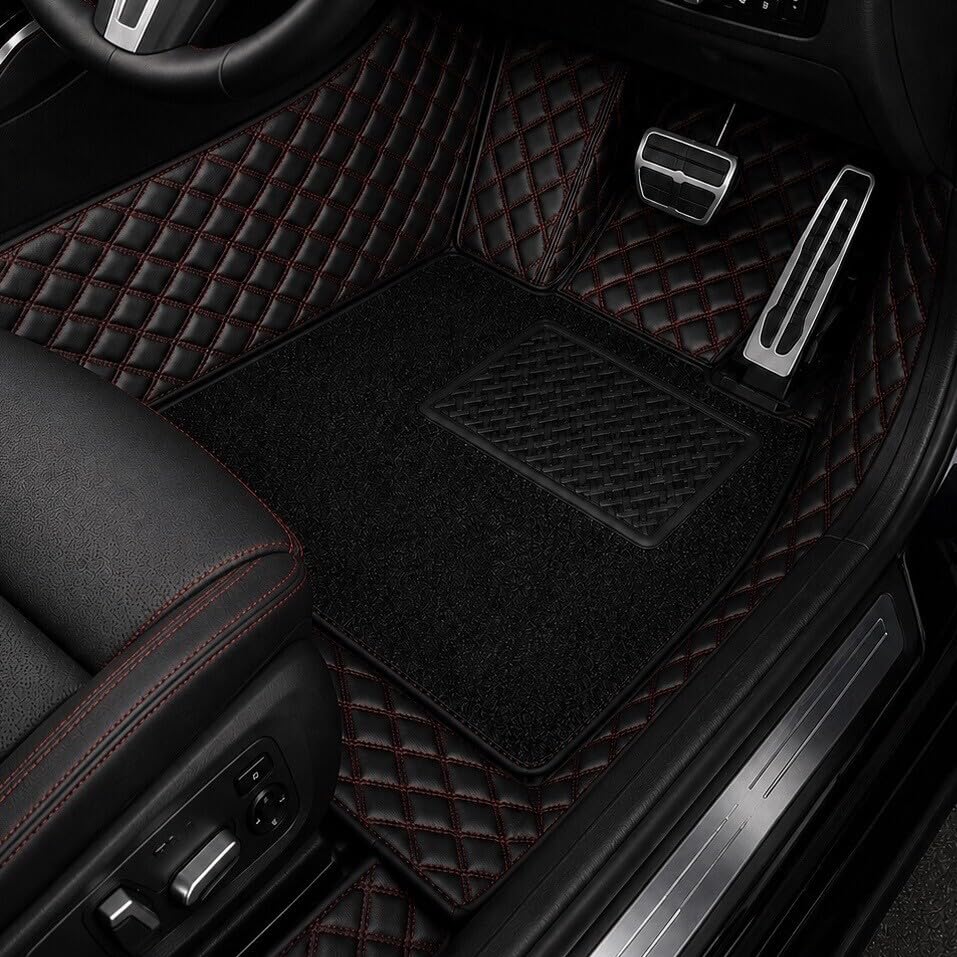 Image of 7D Car Floor Mat for Audi Q8 2023-2026 | Black Red