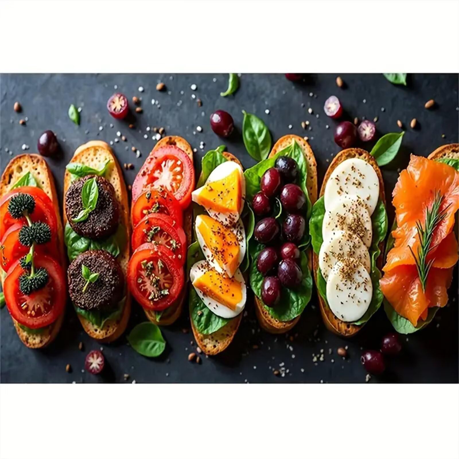 Dipingere con i Numeri Alimenti a base di frutta per Adulti,con Telaio Paint by Numbers Kit fai da te pittura a olio su tela,kit per Acrilico dipingere con i numeri per Casa Parete Decora 60x75 cm