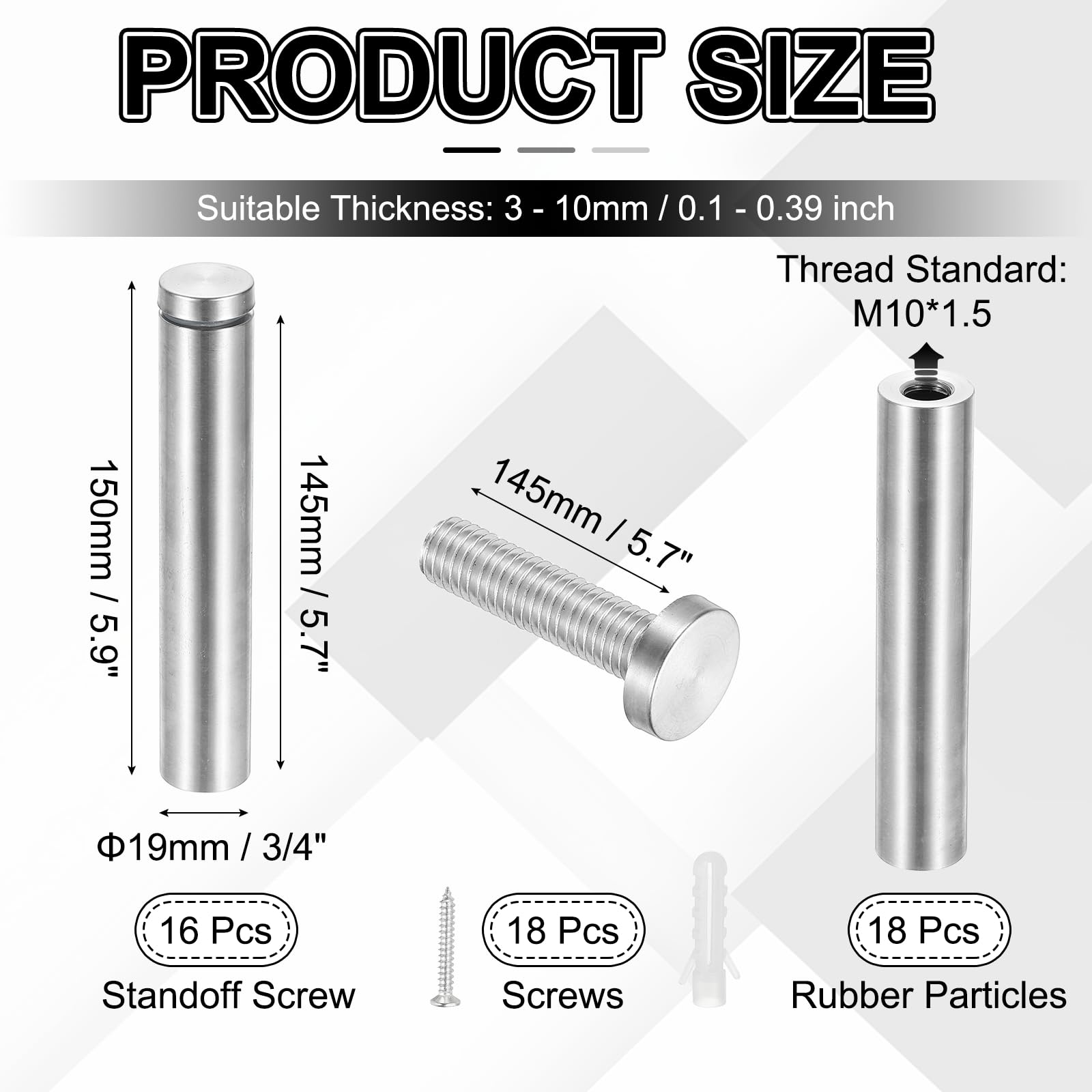 PATIKIL 3/4x5.9" Standoff Screws - Image 2