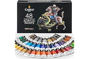 Premium 48-Piece Professional Acrylic Paint Set by Reeves
