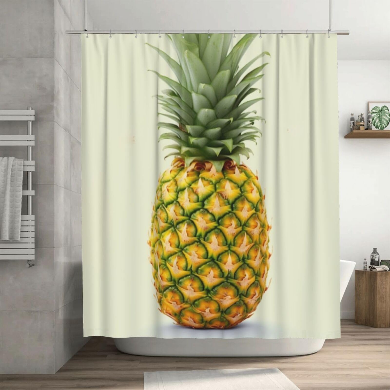 Rideau de douche lavable en machine avec 12 crochets inclus