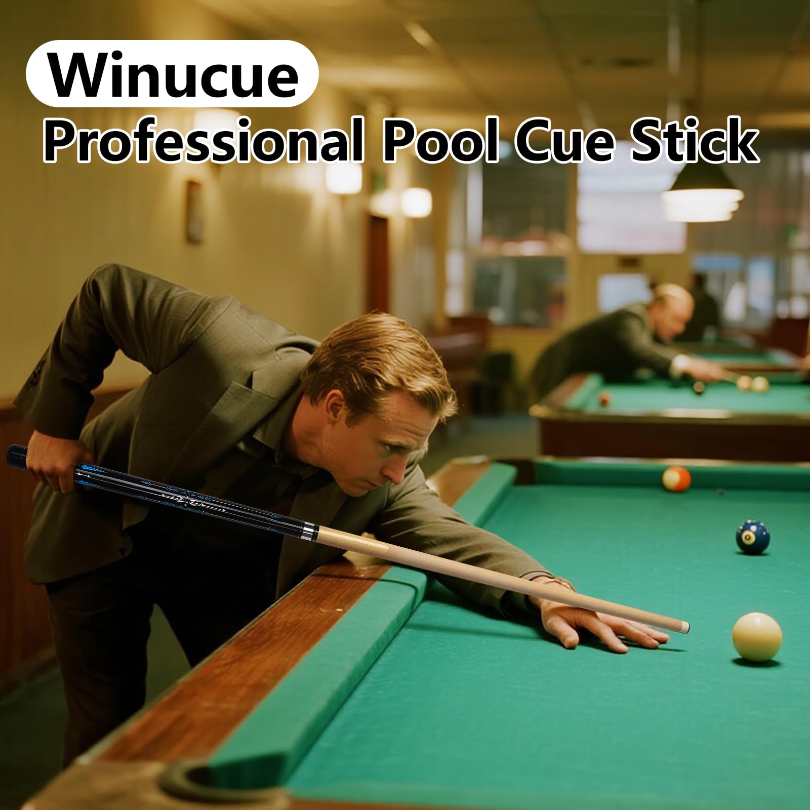 Queue de billard en bois d'érable de 147,3 cm, 2 pièces, 13 mm, 45,7 cm, 50,8 cm, 595,3 g pour bar, maison, table de billard, sport