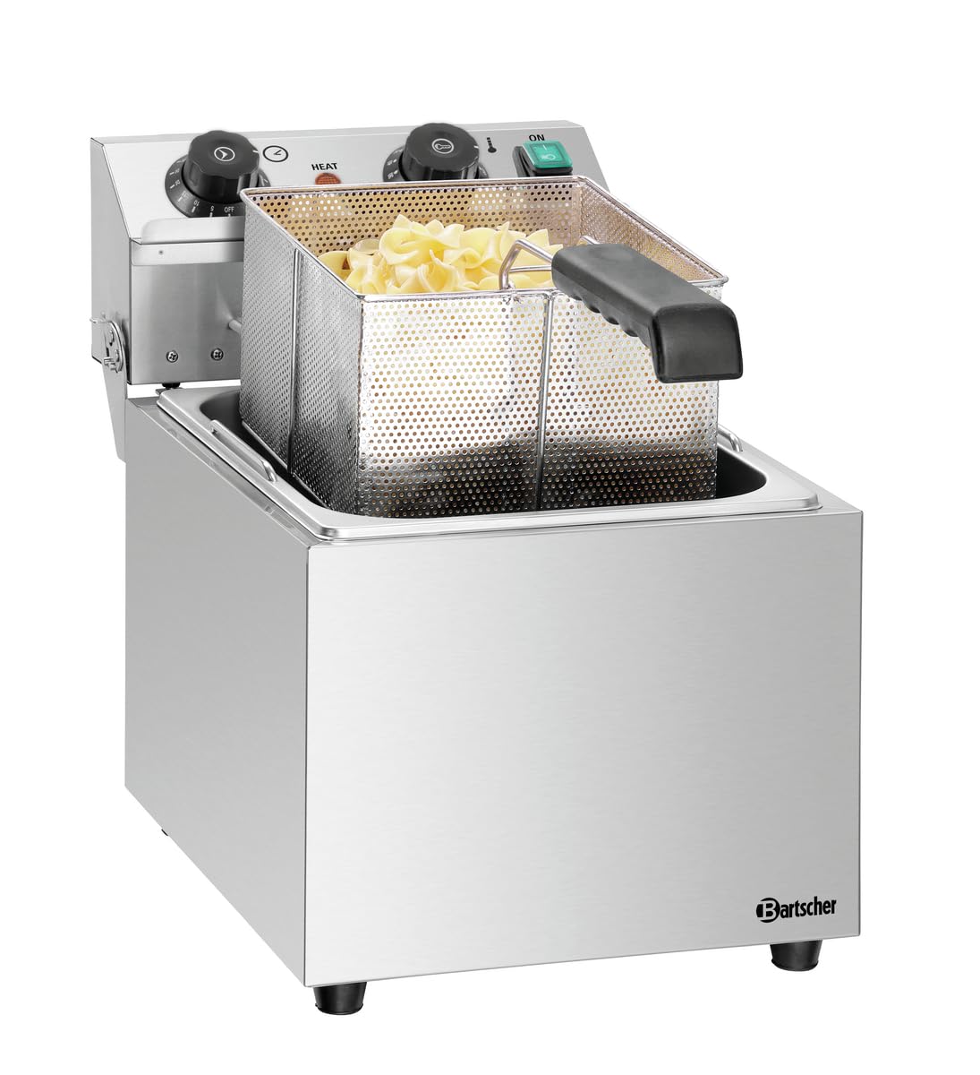 Bartscher Nudelkocher 8L-EM1 – Elektro-Tischgerät mit 8 l Becken, stufenlosem Timer, herausnehmbarem Heizelement, CNS 18/10, für Gastronomie