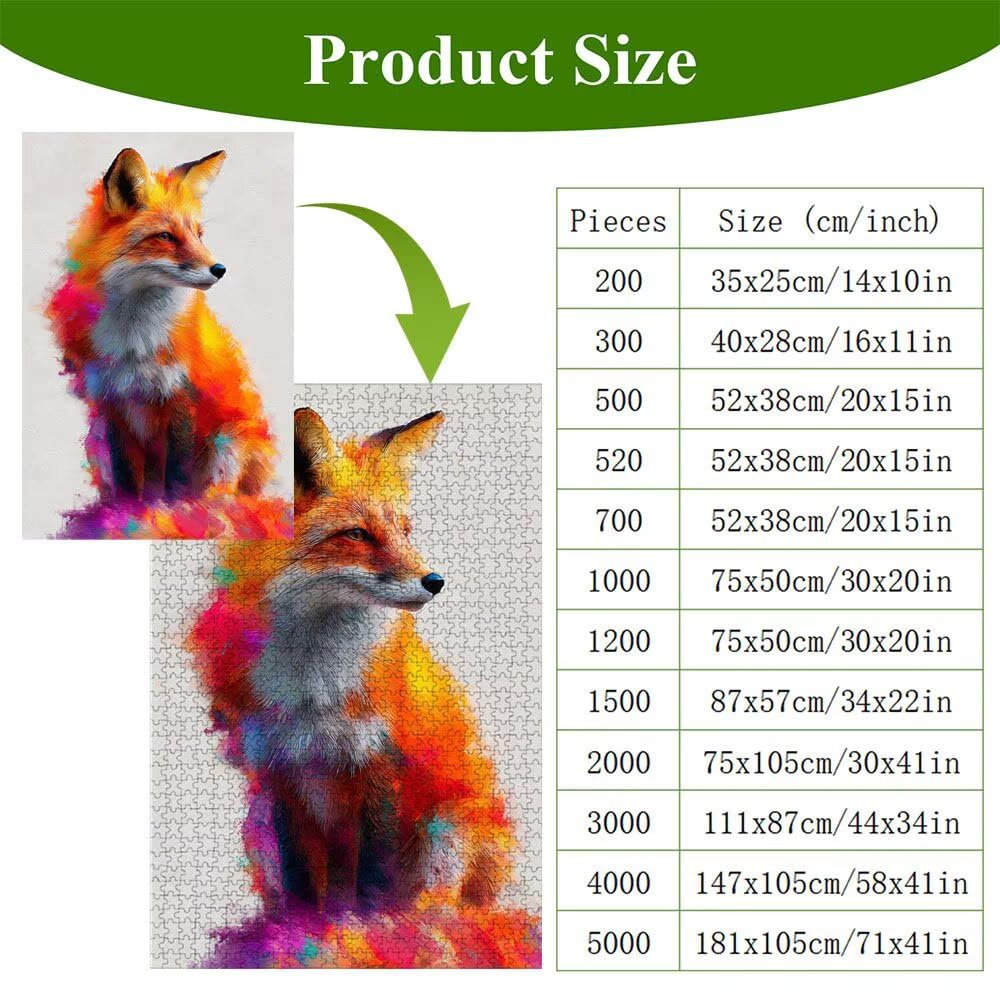 5000 Pezzi Puzzle Adulti - Animale & Arancione - Fabbricazione in Legno Robusto (Forma Classica) - Decorazione Murale con Poster - Prodotto Riservato ad Adulti e 14 Anni in Su (181x105cm) P3#833