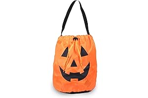 Windy City Novelties Led Halloween Pumpkin Draw String Trick or Treat Candy Bag