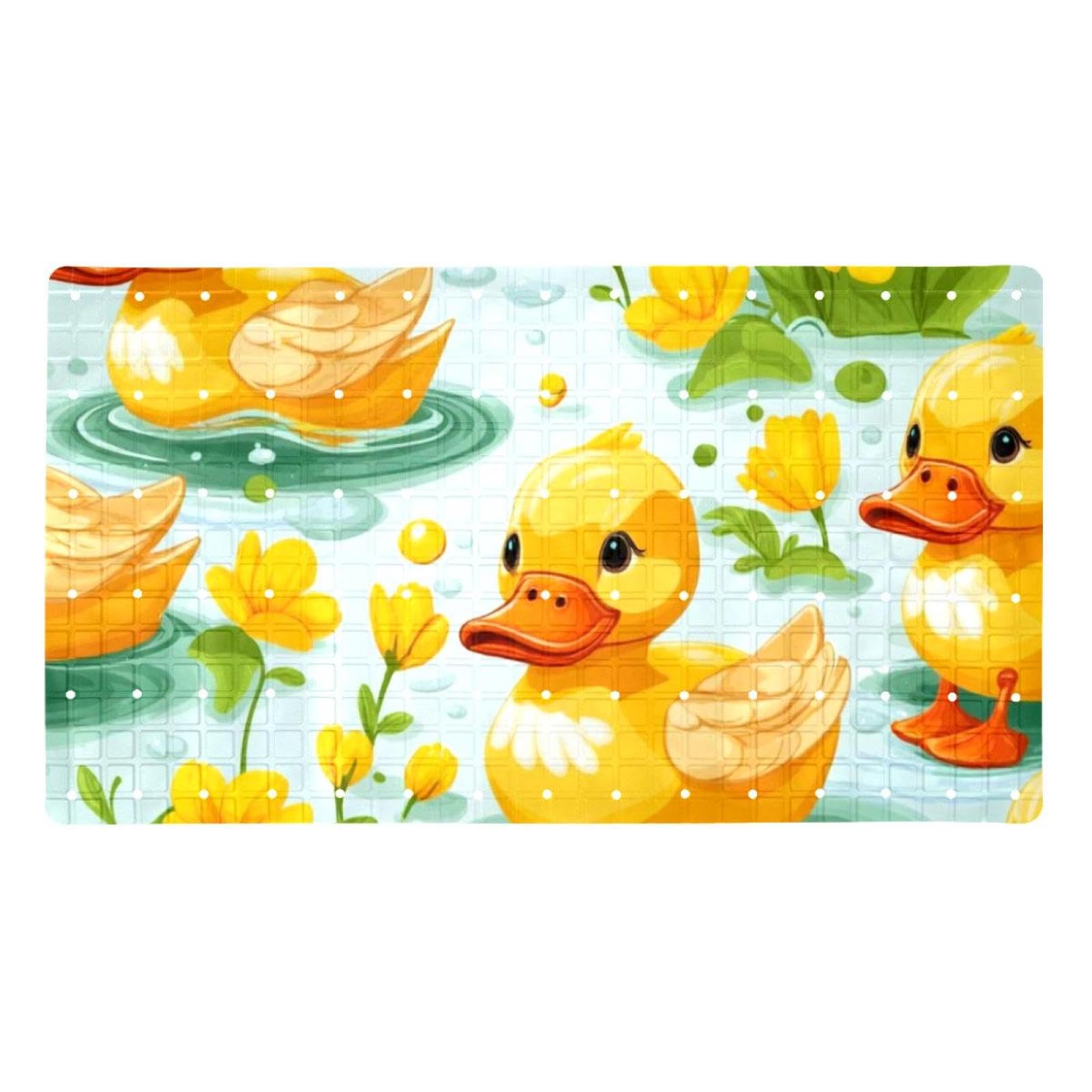 Tapis de bain canard jaune extra long antidérapant et séchage rapide pour toute la famille