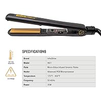 Vista 2 de Original Medium Flat Iron, 1 inch, Black - Ceramic Floating Plates for Smooth, Shiny, Frizz-Free Hair - 1 Year Warranty, Made in Korea