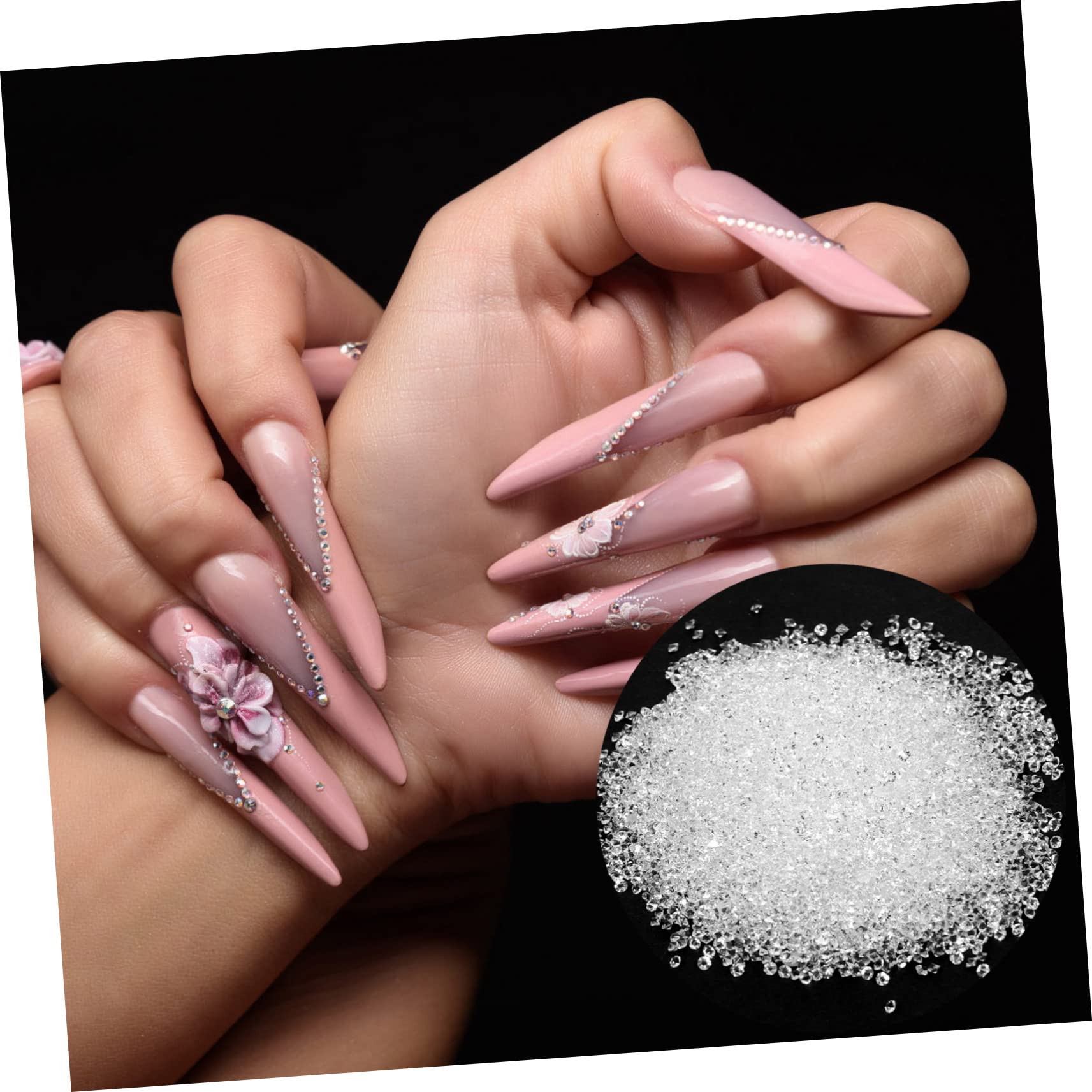25 Ensembles Sets de Décorations Ongles Verre Ornements Diy Manucure Charms pour Salon de Manucure Cristaux Transparent Accessoires de Nail Art