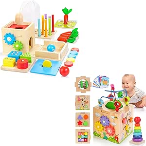 Activity Cube For Baby Kizfarm Montessori Wooden Activity House