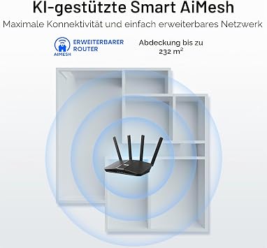 ASUS RT-BE82U BE6500 WiFi 7 Dual-band Extendable Router (4 K QAM MLO 5X 2.5GbE Ports Commercial Level Network Security Parental Control IoT Network Child Network and VPN Network)